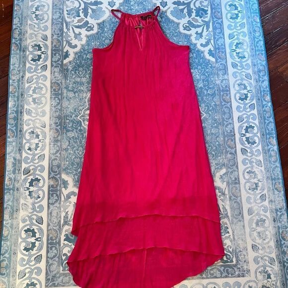Mlle Gabrielle 1XL Dark Pink Dress Hi-Low Layered Very Sexy LikeβNEW - Picture 1 of 10